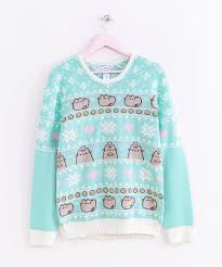 Pusheen Unisex Holiday Knit Sweater Clothes Kawaii Fashion Kawaii Clothes