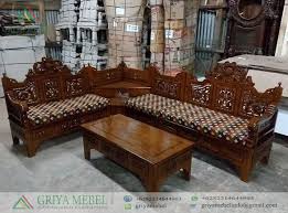 Home » kursi tamu jati ukir » kursi tamu sudut minimalis ukiran krawangan. Kursi Sudut Ukir Mahkota Jati Wooden Sofa Designs Wood Bed Design Furniture Design Living Room