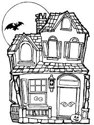 View and print full size. Creepy Haunted Halloween House Coloring Page Halloween Coloring Sheets Halloween Coloring Pages House Colouring Pages