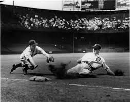 Jimmy Bloodworth Sliding Into Third Base In 1940 S Third Base Baseball Slides Baseball History