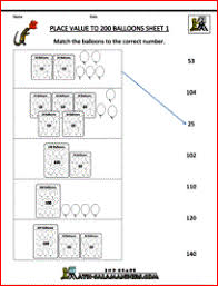 Download grade 1 worksheets (pdf): Place Value Worksheet Numbers To 200