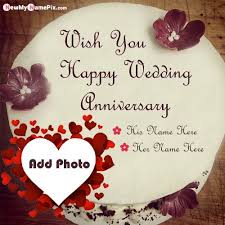 Chocolate Birthday Cake With Sister Name And Photo Wishes Pictures Happy Anniversary Photos Happy Anniversary Cards Anniversary Cake Pictures