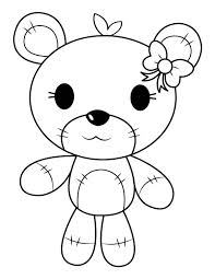 Mutt with long hair and bow. Printable Teddy Bear With Hair Bow Coloring Page