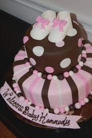 Pink And Brown Baby Shower Cake Baby Shower Baby Shower Cakes Pink Baby Shower Cake Baby Shower Cakes Girl