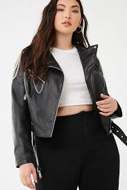 Plus Size Faux Pearl Embellished Moto Jacket Forever 21 Leather Jacket Girl Studded Faux Leather Jacket Leather Jacket