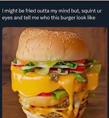 Squint your eyes and tell me who this burger looked like 👀🍔🤔 #Burger  #Eyes #Looks