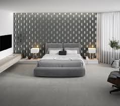 Tiles In The Bedroom These Grey Floor Tiles Give A Warmth Feel To This Bedroom Space Giving The Illusion Of A Cosy Grey Floor Tiles Grey Flooring Tile Bedroom