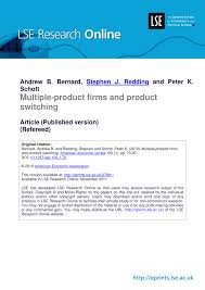 PDF) Multiple-Product Firms and Product Switching