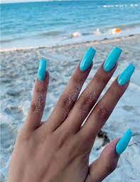 Acrylic Acrylicnails Color Designs Nail Pretty Acrylic Nails Winter Summer Phony Finger Na Square Acrylic Nails Blue Acrylic Nails Colorful Nail Designs