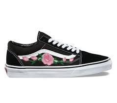 rose buds pink custom embroidered vans old skool skate