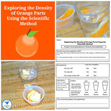Exploring The Density Of Orange Parts Using The Scientific Method Experiment And F Scientific Method Scientific Method Experiments Scientific Method Activities