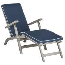 Barksdale 56 3 Long Acacia Steamer With Cushions Patio Lounge Chairs Outdoor Chaise Lounge Chaise Lounge Chair