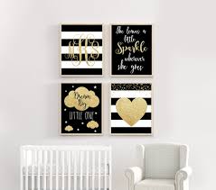 Black White And Gold Nursery Art Gold Nursery Wall Decor Girl Nursery Wall Art Black And Gold Nursery Wall Art Black And Gold Wall Decor In 2020 Gold Nursery Art Gold
