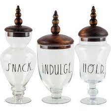 Shop for apothecary jars in bathroom accessories. Top Product Reviews For Rae Dunn Clear Glass Apothecary Jars Wedding Candy Buffet Containers Set Of 3 Large 29095291 Overstock