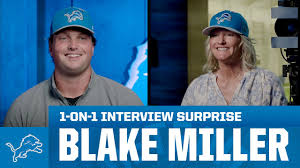 Detroit Lions - Blake Miller 1-on-1 interview surprise - YouTube