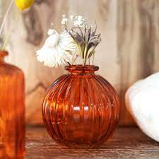 Small Amber Glass Bud Vases Sass