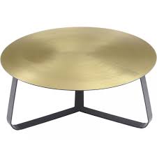 4pcs wrought iron table leg simple hairpin coffee legs with foot pad home di cu. Shiny Brass Large Circular Coffee Table W Black Legs At Fusion Living