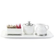 Place your coffee set on top of a serving tray. Match Pewter Convivio Tea Coffee Serving Set