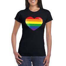 Het was een donkere periode in onze. Gay Pride T Shirt Met Regenboog Vlag In Hart Zwart Dames Xl Blokker