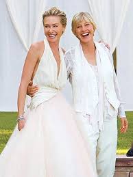 Celeb News Portia De Rossi Chopped Off Her Hair Ellen And Portia Wedding Ellen Degeneres Wedding Celebrity Wedding Dresses