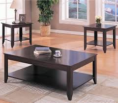 Coffee tables & end tables. 3 Piece Occasional Table Set With Shelves