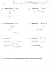 The slope (or gradient) of a line is a number that denotes the 'steepness' of the line, also commonly called 'rise over run'. Point Slope Form Slope Intercept Form Practice Quiz Test Worksheet A Mx B
