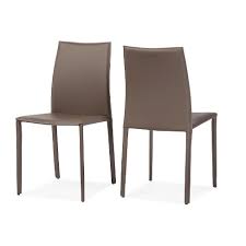 Create a dining room that lives outdoors with the dune taupe dining collection. Set Of 2 Rockford Modern Contemporary Taupe Bonded Leather Upholstered Dining Chairs Baxton Studio Target