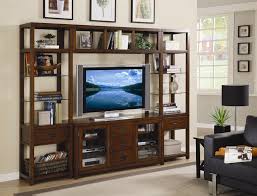 Wall anchors are included with the pamari wrangler sliding barn door tv stand to ensure the unit does not topple over. Danforth 55 Inch Tv Home Theater Wall Unit In Rich Medium Brown Finish By Hooker Furniture Hf 388 70 414