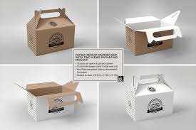 Medium Box Carrier Packaging Mockup Food Box Packaging Packaging Mockup Free Packaging Mockup