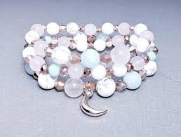 Rose Gold White Howlite Pink Aqua Quartz Gemstone Bracelet Etsy Gemstone Bracelet Pink Quartz Crystal Bracelets