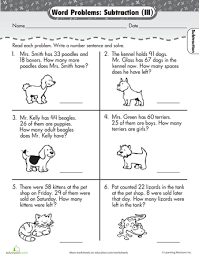 Word Problems Subtraction Worksheet Education Com Subtraction Word Problems Word Problem Worksheets Word Problems