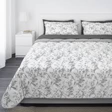 Kirskal Comforter Set 7 Pieces White Gray King Ikea In 2020 Bed Linens Luxury Comforter Sets Farmhouse Bedding Sets
