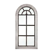 With its distressed white finish, it exudes a unique patina and easily incorporates into your home's farmhouse decor. Modern Farmhouse Arched Window Pane Style Wall Mirror Made Of German Silver Walmart Canada