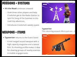 You and your friends battle to hold back the monster hordes and explore a vast, destructible world where no two games are ever the same. Why Is The Typewriter In The Weekly Store It Clearly Says Event Store Here Fortnite Save The World Dev Tracker Devtrackers Gg