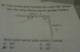 Dalam peraturan sedia ada menetapkan peratusan ketelusan cahaya (vlt) begi cermin depan kenderaan adalah 70%, cermin sisi kiri dan kanan pemandu ialah 50%, manakalau cermin sisi kiri dan kanan serta cermin belakang penumpang adalah 30%. Dua Cermin Datar Membentuk Sudut 100 Derajat Antara Satu Dan Yang Lainnya Seperti Gambar Berikut Brainly Co Id