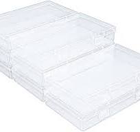 8 Pack Rectangular Clear Plastic Storage Containers Box with Hinged Lid for  Beads and Other Small Craft Items (6.5 x 3.74 x 1.18 inch)