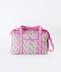 Sac A Langer Matelasse Fleurs Des Iles Gris Petit Pan
