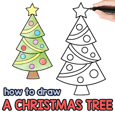 These christmas drawings are simple examples to use in your arts and crafts projects for the festive season. Christmas Tree Decoration Drawing Easy Novocom Top