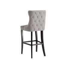 Barbuda Grey Tufted Bar Stool Upholstered Vintage Linen Mdn Gepolsterte Barhocker Hocker Leder Graue Barhocker