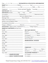 Biographical Information Sheet Biographical Information Funeral Planning Funeral
