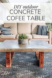 How To Make A Diy Feather Finish Concrete Table For Your Back Porch This Outdoor Coffee Table Is Gorg Concrete Coffee Table Concrete Diy Outdoor Coffee Tables