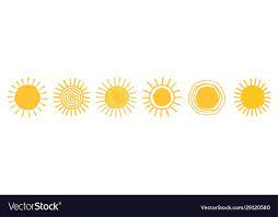 Doodle Sun Icons Hot Weather Suns Collection Vector Illustration Summer Scribbled Sun Doodles With Sunlight Sketch Drawings Doodle Sun Sun Icon Sun Doodles