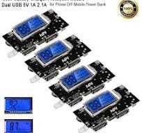MakerFocus 4pcs Dual USB 5V 1A 2.1A 18650 Battery Charger PCB Module B