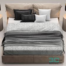 94 Bed Flou Letto Nathalie 3d Mili Download 3d Model Free 3d Models 3d Model Download Bed Furniture Home Decor