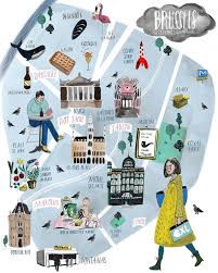 Illustrated Map Of Brussels See More Work On Www Laureallain Com C Laure Allain Illustrated Map City Maps Illustration Brussels Map