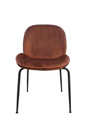 Shankar marlin cantilever brown dining. Dining Chair Miami Velvet Metal Copper Brown Chairs Sofas Henk Schram Meubelen