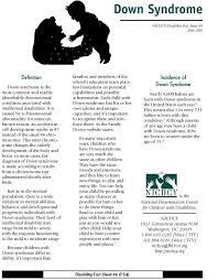 Nichcy Down Syndrome Disability Fact Sheet Down Syndrome Down Syndrome Awareness Fact Sheet
