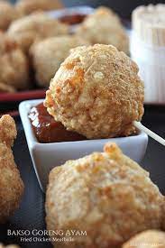 Bakso Goreng Ayam Fried Chicken Meatballs Recipe Food Savory Snacks Chicken Meatballs
