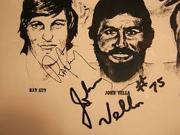 Oakland Raiders 1976 Championship poster Plunkett Hendricks, Guy autographs 