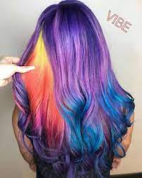 Barbie doll, rainbow princess look with extra long purple and blue hair, plus hairbrush, for 3 to 7 year olds. Lange Haare Rainbow Hair Color Hair Styles Long Hair Styles
